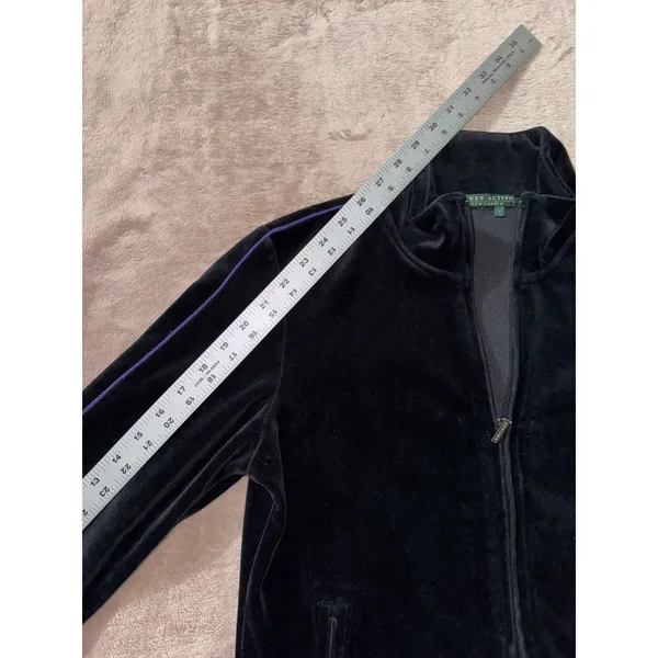 Ralph Lauren Women's‎ Active Velvet Full Zip Jacket Size Small - Image 8