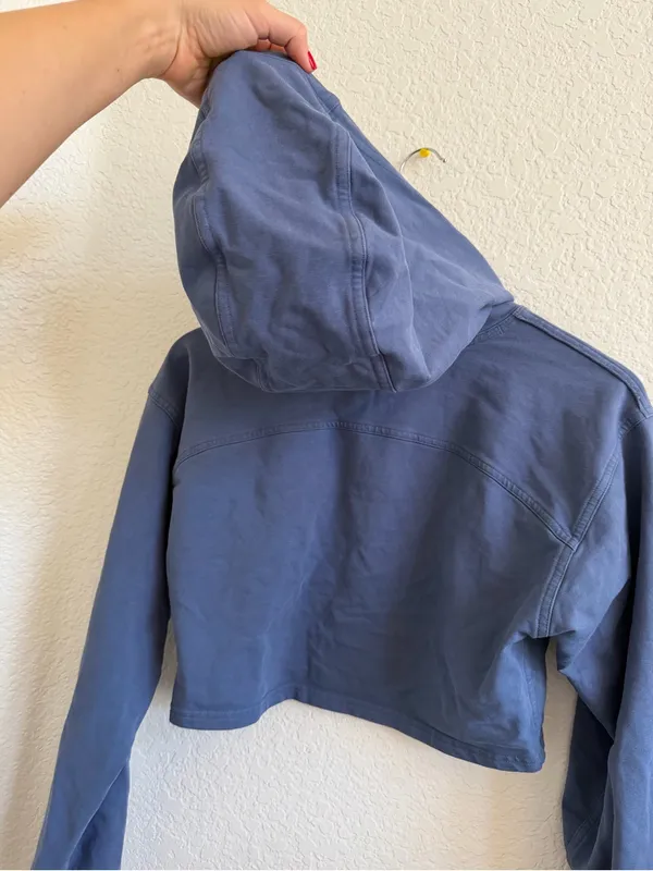 Lululemon All Yours Cropped Hoodie Sweater‎ Navy Blue 8 - Image 5