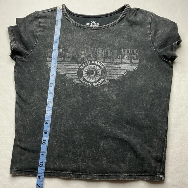 Hollister Los Angeles California Rally Week Graphic T-Shirt Gray Acid Wash M - Image 4