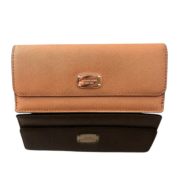 Michael Kors Tan Saffiano Leather Wallet - Excellent Condition, ~8"‎ - Image 3