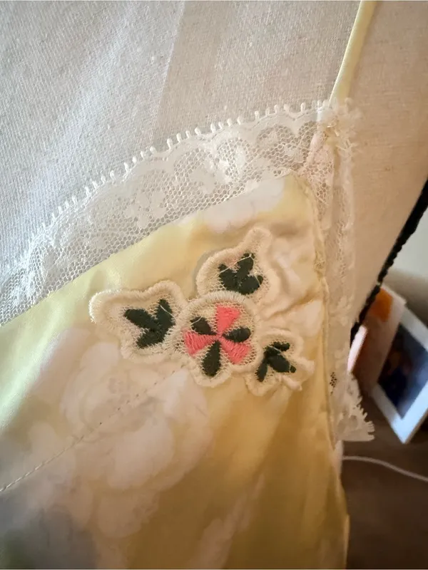 Free People Intimately Pale Yellow Lace-Trim Cami - Image 5