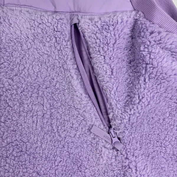 JoyLab Womens Mixed Media Sherpa Fleece Puffer Vest Purple Large New Winter Chic - Image 3