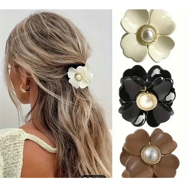 Women 3 Unbranded Hair Accessories One Size White Gold - Image 2