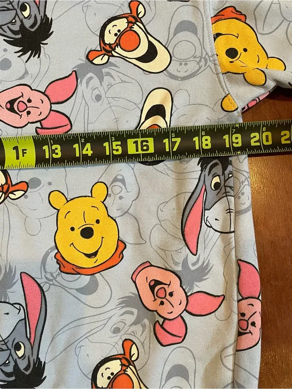 Disney Winnie The Pooh Sweatshirt Med 8-10 Blue Pooh, Tigger, Eeyore, Piglet - Image 4