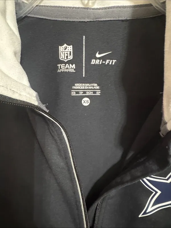 Dallas Cowboys Nike NFL TEAM APPAREL Black Long-Sleeve Dri-FIT Quarter-Zip Top - Image 9