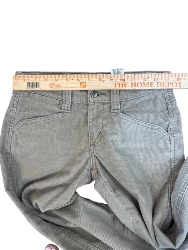 Vintage Y2K Low Slouch Corduroy's Low Rise Bootcut Flare Levi's Tan Beige Sz 0 - Image 9