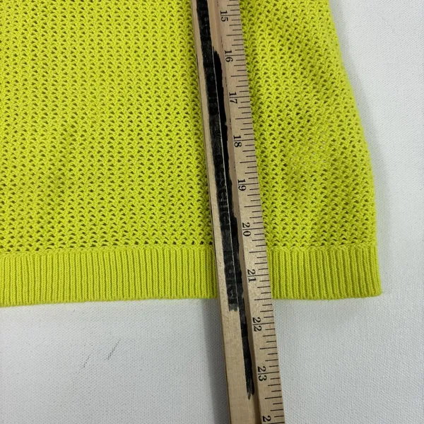 Rag &‎ Bone Mesh Tank Womens XS Neon Yellow 100% Cotton Scoop Neck Open-Knit - Image 3