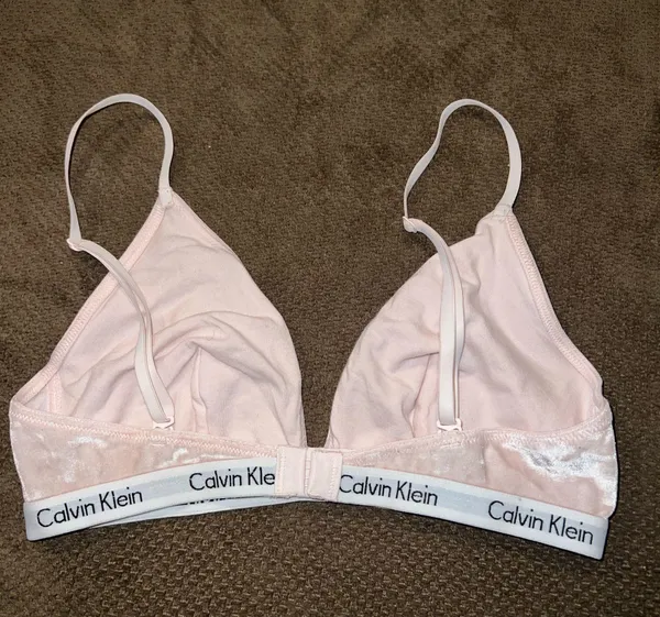 Calvin Klein Baby Pink Velvet Bralette - Image 2