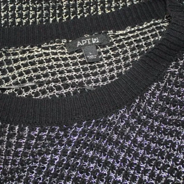 Apt 9 Metallic Gray Black Sweater Size L - Image 4