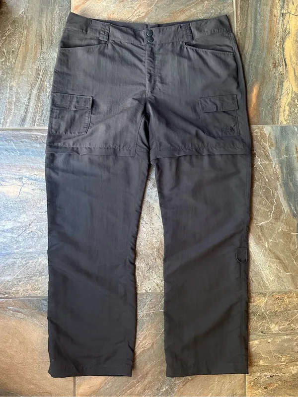 The North Face Convertible Hiking Cargo Pants Zip Off Shorts Grey Women’s 18 - Image 2