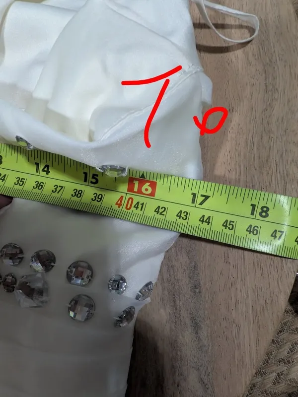 Pre owned hand made 3d floral gem raffle bridal wedding dress with train XXS TO - Image 3