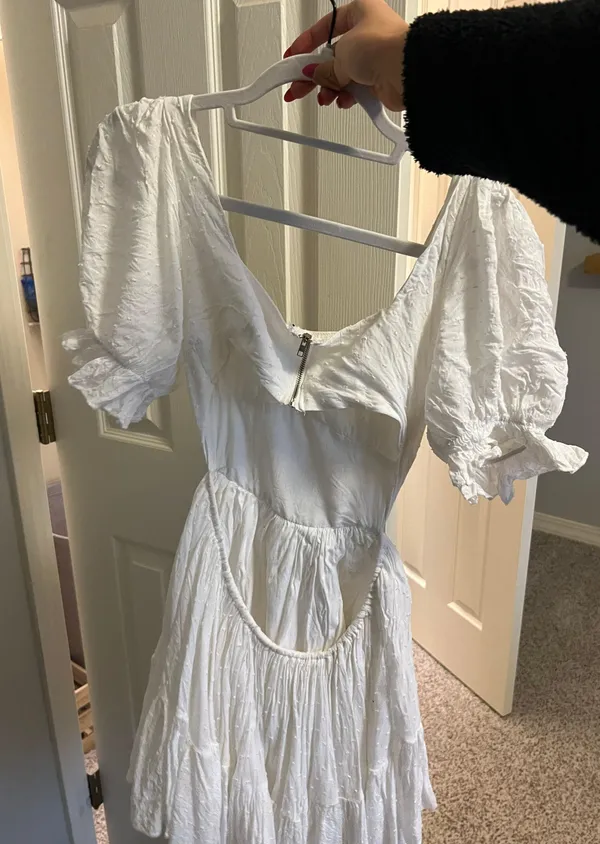 Boutique White Dress Size M - Image 2