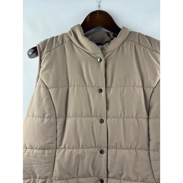 Women’s Coldwater Creek XL Beige Puffer Vest - Image 2