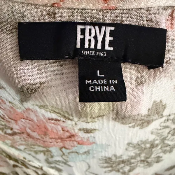 Frye Floral Maxi Dress Large Cream Pink Boho Cottagecore Sleeveless Button Front - Image 2