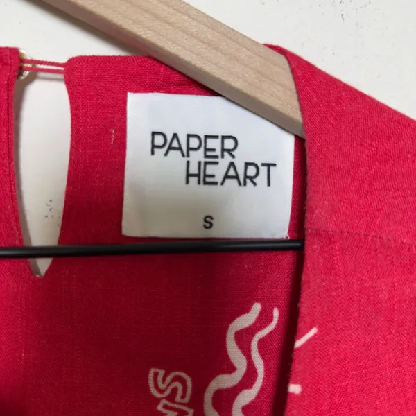 Paper Heart Women‎ Linen Resort Dress Small Red Tequila Mojito Novelty Mini - Image 3