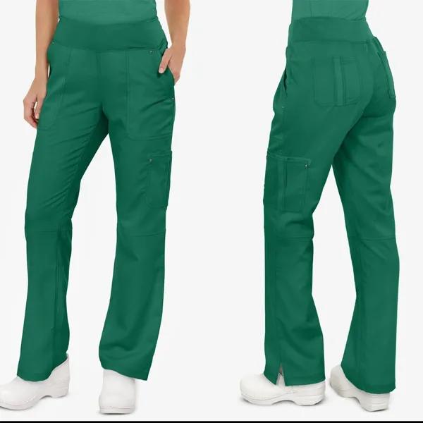 Purple Label by Healing Hands Yoga Scrub Pants Hunter Green XXS - Image 2