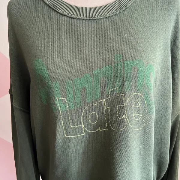 Offline‎ by Aerie Green Graphic Sweatshirt Pullover Cozy Loungewear Medium - Image 2