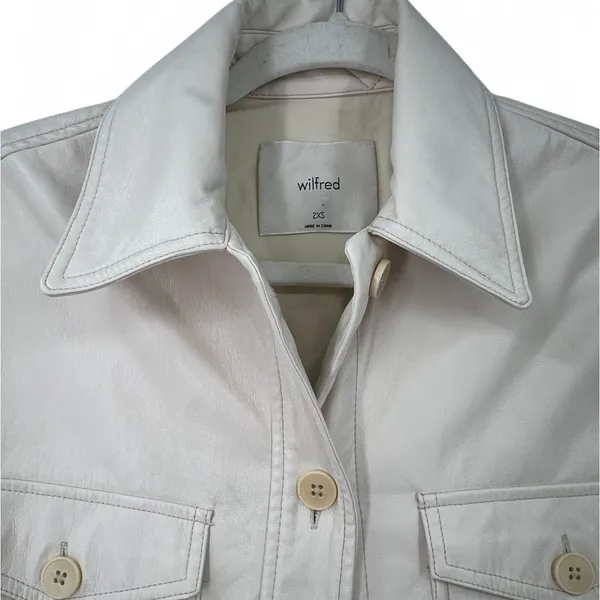 Aritzia Wilfred | Women's 2XS | The Ganna Vegan Leather Shirt Jacket in Birch - Image 6