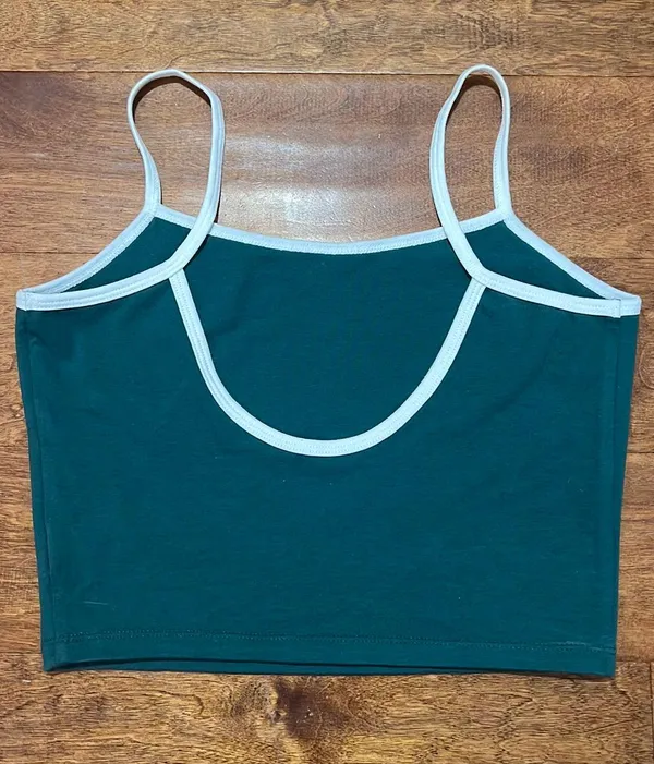 Wild Fable Target Green and White Cropped Tank - Image 2