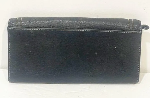 COACH Vintage Chelsea Black Pebbled Leather Bifold Wallet Clutch - Image 5