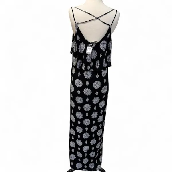 Boho Maxi Dress S Festival Ruffle Bodice Flowy Black Indie Whimsigoth Witchy - Image 3