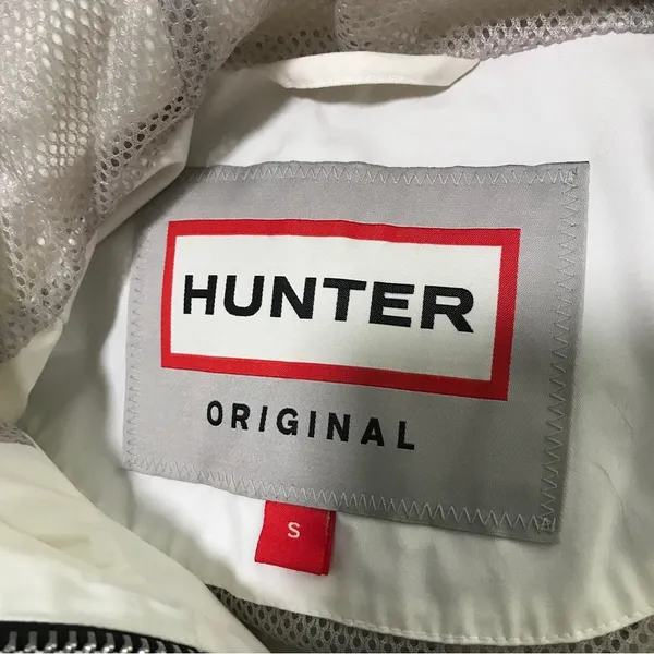 HUNTER Original Smock Cotton Rain Jacket Coat White Small - Image 12
