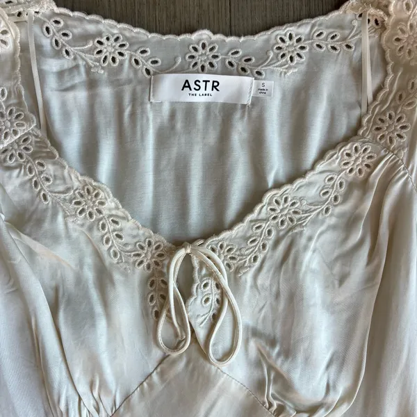ASTR The Label Roya Eyelet Trim Satin Top - Image 4