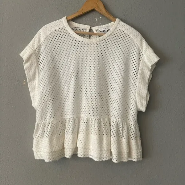 IRO Glen Broderie Anglaise Peplum Top - Image 3