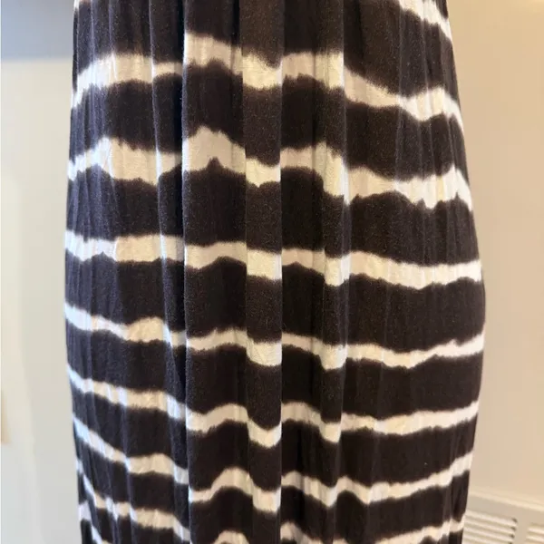 MICHAEL Michael Kors Brown and White Striped V-Neck Maxi Dress - Image 7