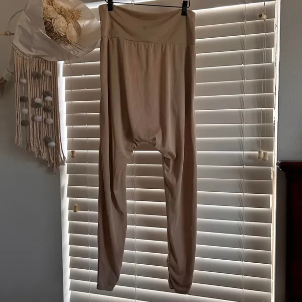 Free People Echo beige harem jogger lounge pants oversized drop crotch size M - Image 6