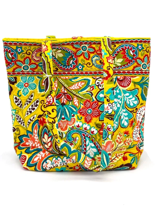 NWT Vera Bradley Provençal Floral Quilted Tote Bag Yellow Red Turquoise Print - Image 2