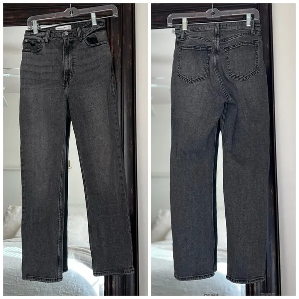 Abercrombie & Fitch The Ankle Straight Ultra High Rise Black Jeans - Image 2