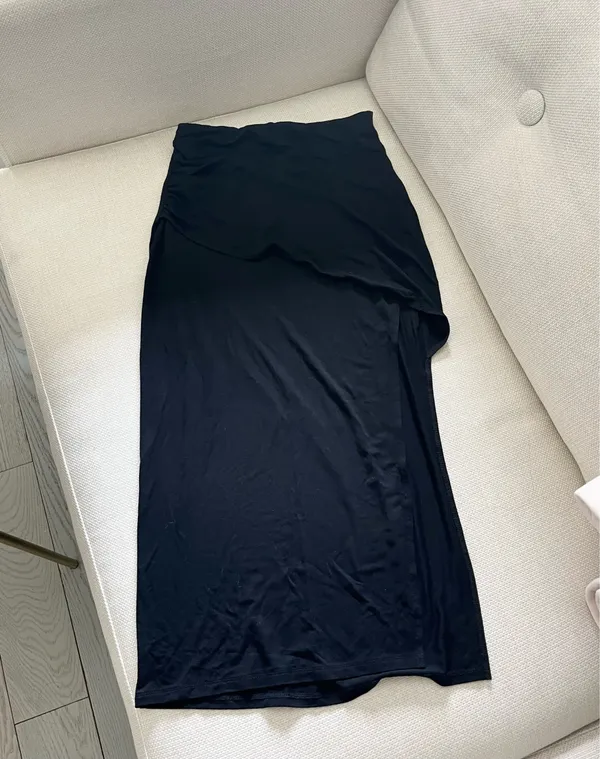 NBD Black Draped Asymmetrical Skirt - Image 2
