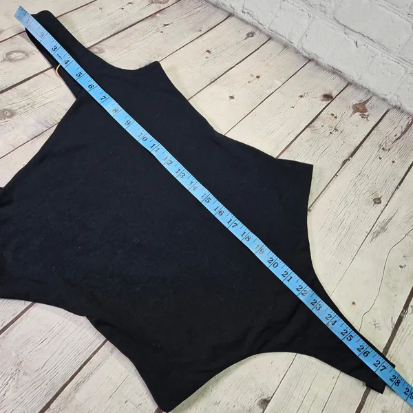 Quince Black Square Neck Thong‎ Bodysuit Sleeveless Tank Top New NWT - Image 7