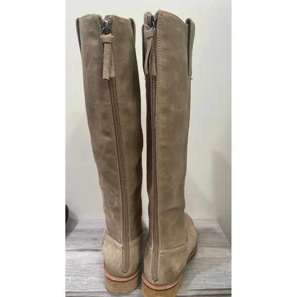 Sofft Samatha Tan Suede Tall Boots Back zip waterproof Aqua line size‎ 6.5M - Image 3