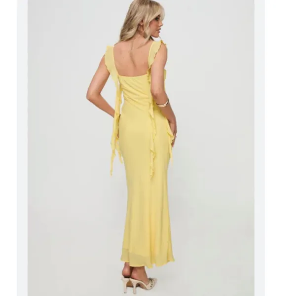 Princess Polly Lanai Maxi Dress Lemon New! - Image 5