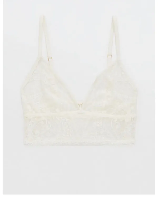 Size M The Aerie Paisley Lace Longline Bralette - Image 6