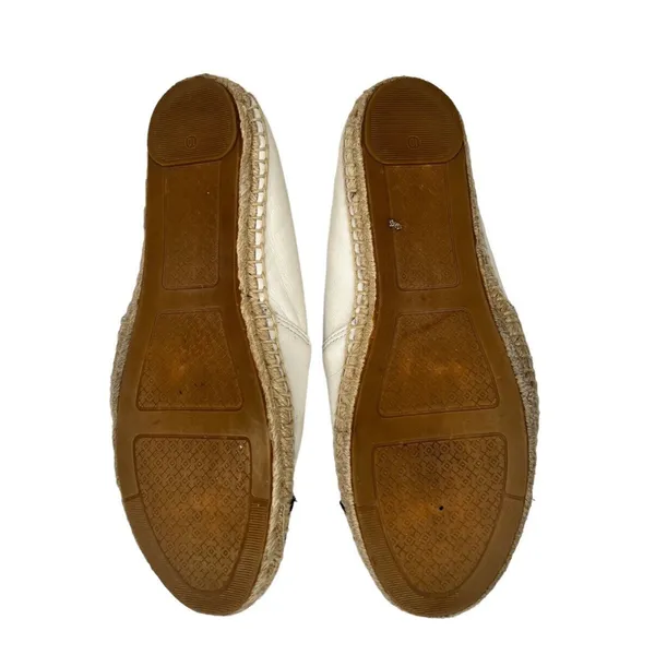 TORY BURCH‎ Colorblock Espadrilles Leather Ivory Black Women’s Size 10 - Image 7