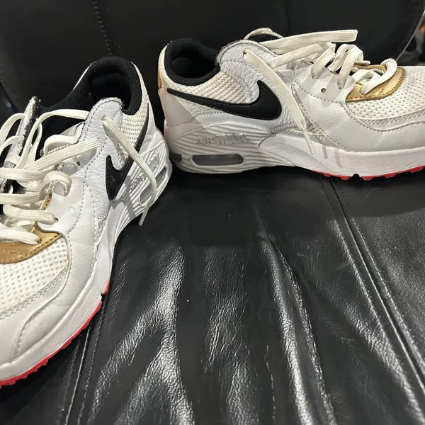 Nike Air Max White and Gold with Black Swoosh - Image 7