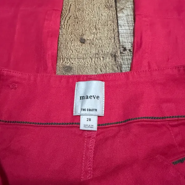 Maeve Anthropologie Pink Linen Blend Wide Leg The Colette Pants Sz 28 Trouser - Image 4