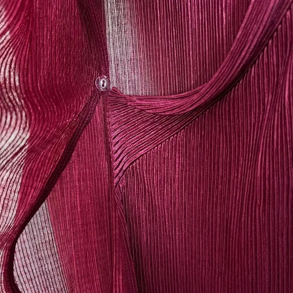 YAS Wrap Dress Womens Medium‎ Wine Maxi Long Sleeve Ribbed V-Neck Slinky Stretch - Image 9
