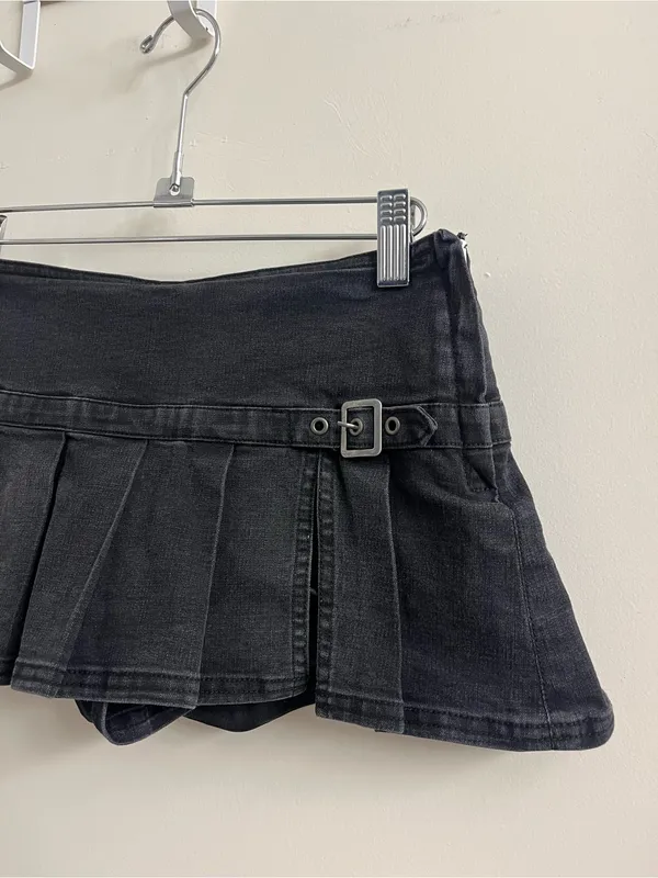 BDG Shaina Micro Mini Skort in Black Denim Size XS - Image 5