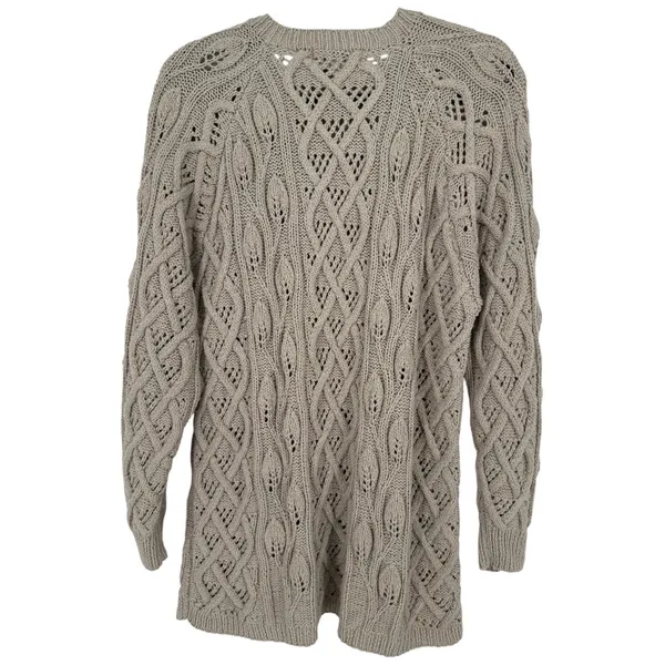 Alfred Sung‎ Sport Vintage Cable Knit Fisherman Crew Neck Sweater Size Small - Image 2