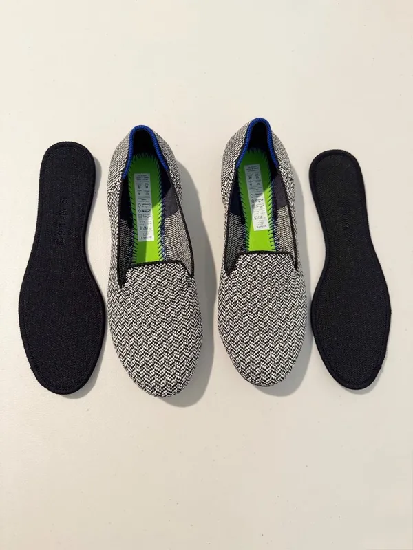 Rothys The Loafer in Slate Herringbone Size 7.5 Academia Minimalist Flats Office - Image 13