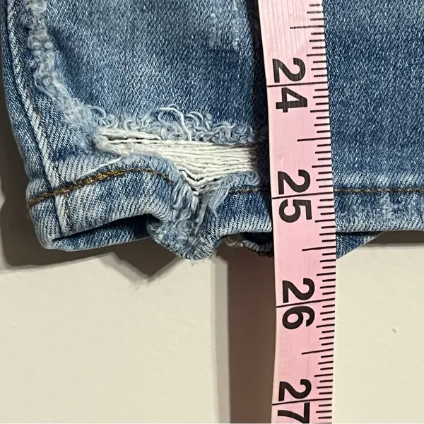 Madewell‎ Cali Demi Boot Jeans Distressed Hem Size 26 Button Fly Stretchy - Image 5