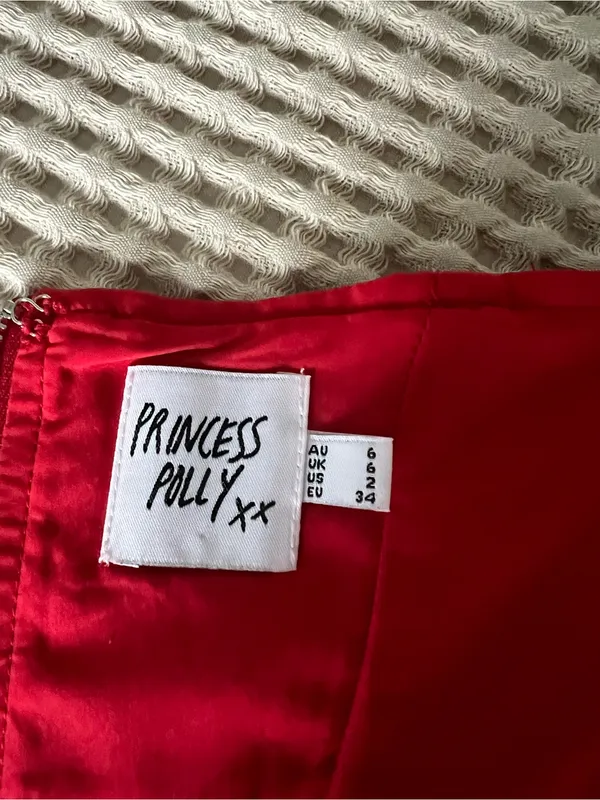 Princess Polly Red Satin Corset Crop Top - Image 3