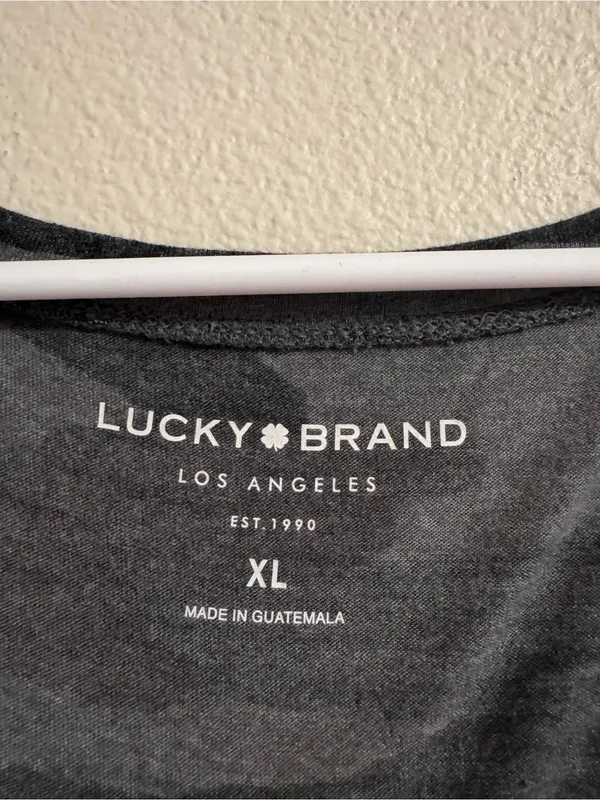 Lucky Brand Charcoal Gray Logo Tee - Image 2