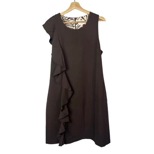 NEW Julie Brown Reina‎ Ruffle Scoop Neck Sheath Dress 12 - Image 3