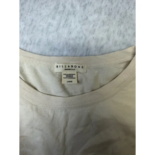 Billabong Essentials Womens Cream Beige Short Sleeve Cotton T-Shirt Large NWOT - Image 5