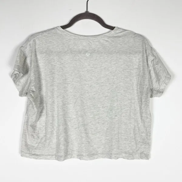 Lululemon Women's Cotton Stretch Crew Neck Short Sleeve Boxy Cropped Tee Shirt - Image 2